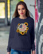 Load image into Gallery viewer, Peace Sign Sunflower Birthday Gift For Girls Sweatshirt