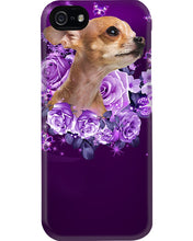 Load image into Gallery viewer, Purple Phone Case With Rose Gift For Chihuahua Lovers Phone case