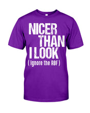 Load image into Gallery viewer, Nicer Than I Look Ignore The RBF Special Custom Design Guys Tee