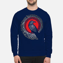 Load image into Gallery viewer, Raven Viking Culture Celtic Design Gray And Red Sweatshirt
