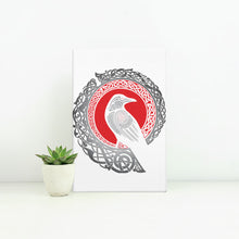 Load image into Gallery viewer, Raven Viking Culture Celtic Design Gray And Red Matte Canvas
