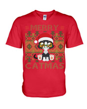 Load image into Gallery viewer, Merry Catmas Cute Funny Gifts Guys V-Neck
