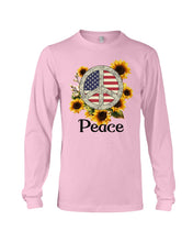 Load image into Gallery viewer, Peace Sign Sunflower Birthday Gift For Girls Unisex Long Sleeve
