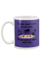 Load image into Gallery viewer, A Woman Cannot Survive On Wine Alone She Also Needs A Camper And A Dog Mug
