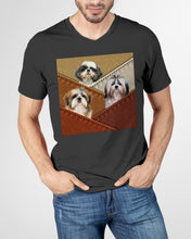 Load image into Gallery viewer, Three Cute Shih Tzu In Bag Gift For Dog Lovers Guys V-Neck
