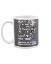 Load image into Gallery viewer, May Girl Has Tattoos Pretty Eyes Thick Thighs For Birthday Gift Mug
