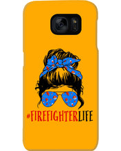 Load image into Gallery viewer, Firefighter Make You Life Safe Lady With Blue Ribbonhead Gift For Women Phone case
