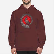 Load image into Gallery viewer, Raven Viking Culture Celtic Design Gray And Red Hoodie
