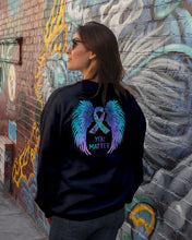 Load image into Gallery viewer, You Matter Ribbon Awareness With Angel Wings Sweatshirt
