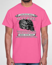 Load image into Gallery viewer, Shes Stubborn Messy And A Brat At Times Black Gift For Husband Guys Tee

