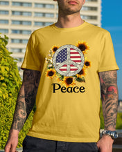 Load image into Gallery viewer, Peace Sign Sunflower Birthday Gift For Girls Guys Tee
