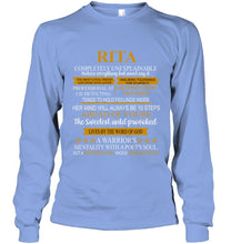 Load image into Gallery viewer, Rita Custom Name Gift A Warrior's Mentality With A Poet's Soul Unisex Long Sleeve
