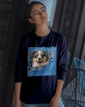 Load image into Gallery viewer, Australian Shepherd In Denim Pocket Gift For Dog Lovers Unisex Long Sleeve
