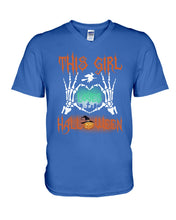 Load image into Gallery viewer, This Girl Loves Halloween Gift For Girls Guys V-Neck
