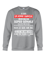 Load image into Gallery viewer, Je Suis Un Homme Chanceux J'ai Line Femme Custom Design Je Suis Son Roi Sweatshirt
