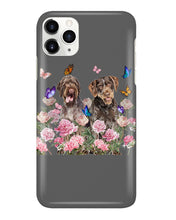 Load image into Gallery viewer, German Wirehaired Pointer With Peonies Gift For Dog Lovers Phone case
