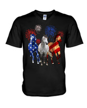 Load image into Gallery viewer, Lovely Phone Case Horse Freedom Firework Gift For Horse Lovers Guys V-Neck
