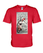 Load image into Gallery viewer, Siamese Cat Red Cardinals Those We Love Guys V-Neck
