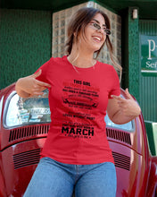 Load image into Gallery viewer, This Girl Has Fought A Thousand This Girl Was Born In March Ladies Tee
