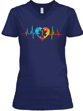 Load image into Gallery viewer, Veterinary Symbol My Heartbeat Meaningful Gift For Women Ladies V-Neck
