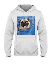Load image into Gallery viewer, baby Pug In Denim Pocket Gift For Dog Lovers Hoodie

