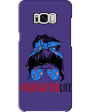 Load image into Gallery viewer, Firefighter Make You Life Safe Lady With Blue Ribbonhead Gift For Women Phone case
