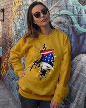 Load image into Gallery viewer, Eagle Giant Scratch USA Flag Gift For Women Sweatshirt
