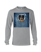 Load image into Gallery viewer, Blue Phone Case With Dachshund Face Gift For Dachshund Lovers Unisex Long Sleeve
