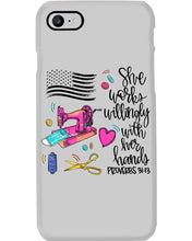 Load image into Gallery viewer, She Works Willingly With Her Hands Gift For Sew Lovers Phone case
