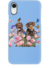 Load image into Gallery viewer, German Wirehaired Pointer With Peonies Gift For Dog Lovers Phone case
