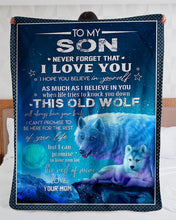 Load image into Gallery viewer, The Ice Power Of Wolf Believe In Yourself Papa Gift For Son Sherpa Blanket
