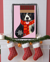Load image into Gallery viewer, Santa Border Collie In Stock Gift For Dog Lovers Vertical Poster
