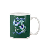 Load image into Gallery viewer, Nursing Is A Work Of Heart  Unique Custom Design Mug
