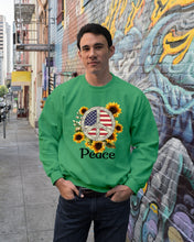 Load image into Gallery viewer, Peace Sign Sunflower Birthday Gift For Girls Sweatshirt

