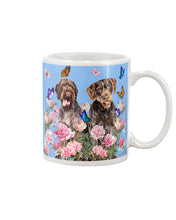 Load image into Gallery viewer, German Wirehaired Pointer With Peonies Gift For Dog Lovers Mug
