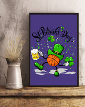 Load image into Gallery viewer, Basketball Saint Patrick's Day Gift For Basketball Lovers Vertical Poster
