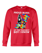 Load image into Gallery viewer, Proud Mama Of The Touchest Boy I Know Autism's Day Gift Sweatshirt
