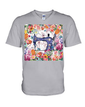 Load image into Gallery viewer, Embroidery Machine Flower Special Custom Design   For Girls Guys V-Neck
