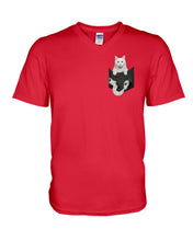 Load image into Gallery viewer, Cat In Your Front Pocket Great Gift For Cat Lovers Guys V-Neck
