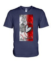 Load image into Gallery viewer, Baseball Peaceful Love Gift For Baseball Lovers Guys V-Neck
