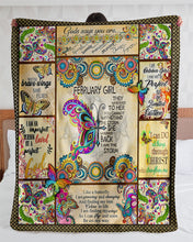 Load image into Gallery viewer, Butterflies Gift For February Girl God Says You Are Unique Sherpa Blanket
