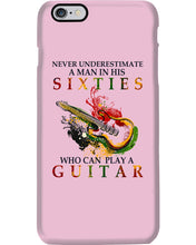Load image into Gallery viewer, Never Underestimate A 60 Year Old Man Can Play A Guitar Phone case
