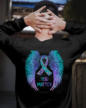 Load image into Gallery viewer, You Matter Ribbon Awareness With Angel Wings Sweatshirt
