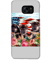 Load image into Gallery viewer, American Flag Sky Flower German Shepherd Gift For Dog Lovers Phone case
