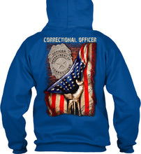 Load image into Gallery viewer, Correctional Officer America Flag  Special Custom Design Hoodie
