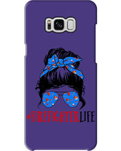 Load image into Gallery viewer, Firefighter Make You Life Safe Lady With Blue Ribbonhead Gift For Women Phone case
