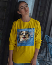 Load image into Gallery viewer, Australian Shepherd In Denim Pocket Gift For Dog Lovers Unisex Long Sleeve
