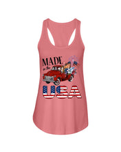Load image into Gallery viewer, Horse Made In The America Red Car Gift For Horse Lovers Ladies Flowy Tank
