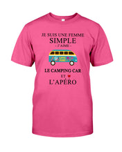 Load image into Gallery viewer, Je Suis Une Femme Simple J'aime Le Camping Car Et L'apero Guys Tee
