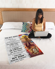 Load image into Gallery viewer, Mom Gift For Son Lion Reflection I Will Always Carry You In My Heart Fleece Blanket
